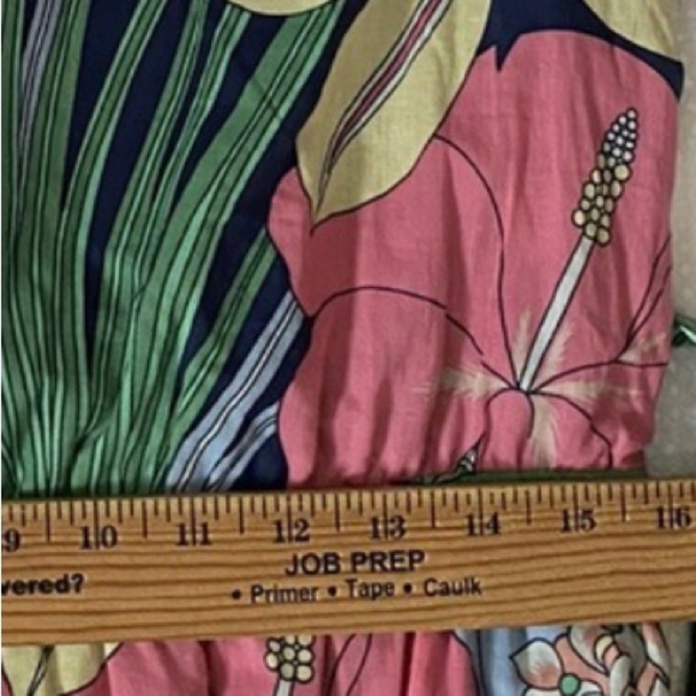 TABOTS VOILE HIBISCUS FLORAL MAXI DRESS HI LOW Size 12 Resortwear Vacation - Picture 12 of 16